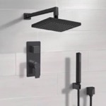 Remer SFH89 Matte Black Rain Shower System with Handheld, Rain Shower Head, Shower Faucet Set